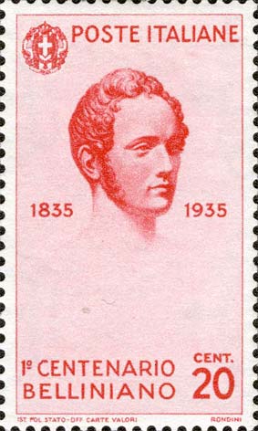 Francobollo Ritratto di Vincenzo Bellini -  1935
