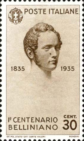 Francobollo Ritratto di Vincenzo Bellini -  1935