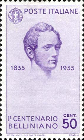Francobollo Ritratto di Vincenzo Bellini -  1935