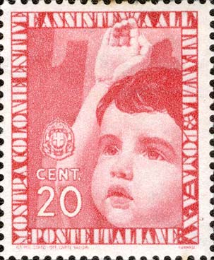 Francobollo Bambino con Braccio Alzato -  1937
