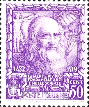 Francobollo Leonardo da Vinci -  1938
