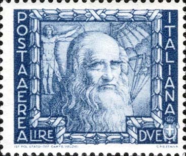 Francobollo Leonardo da Vinci -  1938