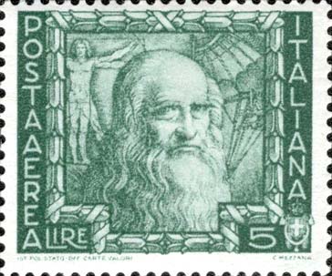 Francobollo Leonardo da Vinci -  1938