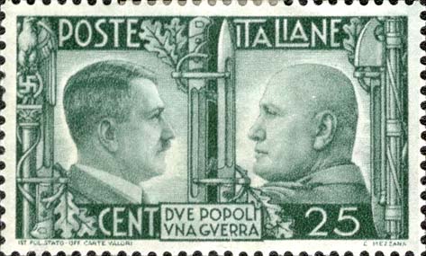 Francobollo Ritratti di Mussolini e Hitler -  1941