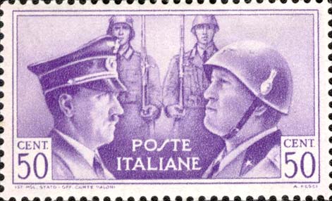Francobollo Ritratti di Mussolini e Hitler -  1941