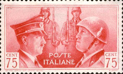 Francobollo Ritratti di Mussolini e Hitler -  1941