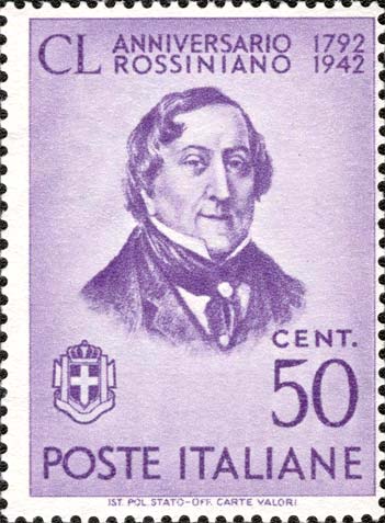 Francobollo Ritratto di Gioacchino Rossini -  1942