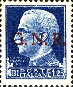 Francobollo Effigie di Vittorio Emanuele III Volta a Sinistra -  1943