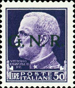 Francobollo Effigie di Vittorio Emanuele III Volta a Sinistra -  1943
