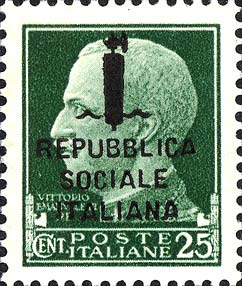 Francobollo Effigie di Vittorio Emanuele III Volta a Sinistra -  1944