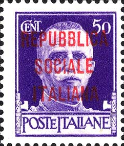 Francobollo Effigie di Vittorio Emanuele III di Fronte -  1944