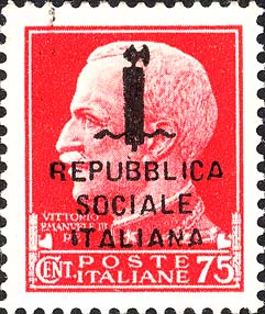 Francobollo Effigie di Vittorio Emanuele III Volta a Sinistra -  1944