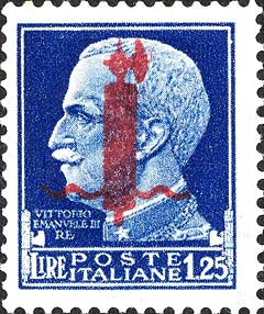 Francobollo Effigie di Vittorio Emanuele III Volta a Sinistra -  1944