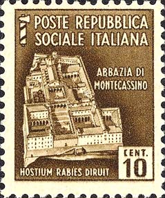 Francobollo Abbazia di Montecassino -  1944