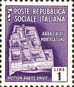 Francobollo Abbazia di Montecassino -  1944