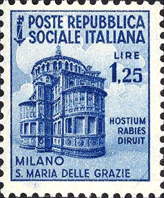 Francobollo Chiesa di Santa Maria delle Grazie, a Milano -  1944