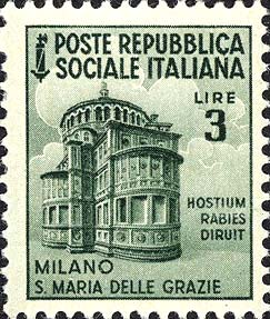 Francobollo Chiesa di Santa Maria delle Grazie, a Milano -  1944