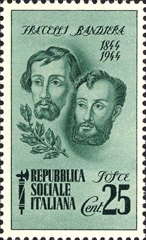 Francobollo Ritratto dei Fratelli Bandiera -  1944