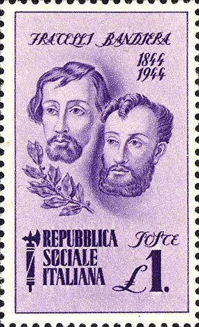 Francobollo Ritratto dei Fratelli Bandiera -  1944