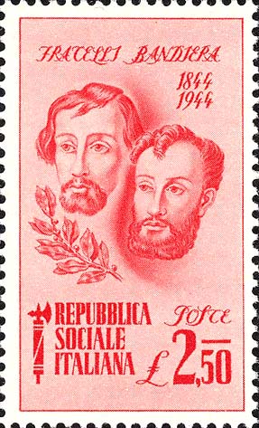 Francobollo Ritratto dei Fratelli Bandiera -  1944