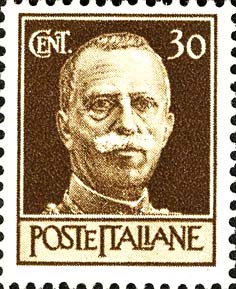 Francobollo Effigie di Vittorio Emanuele III di Fronte -  1944