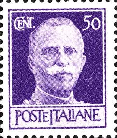 Francobollo Effigie di Vittorio Emanuele III di Fronte -  1944