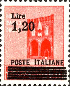 Francobollo Loggia dei Mercanti, a Bologna -  1945