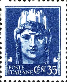 Francobollo Italia Turrita -  1945