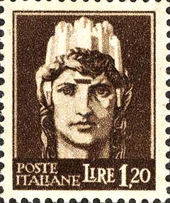 Francobollo Italia Turrita -  1945