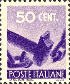 Francobollo Martello che Spezza una Catena -  1946