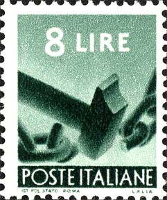 Francobollo Martello che Spezza una Catena -  1948