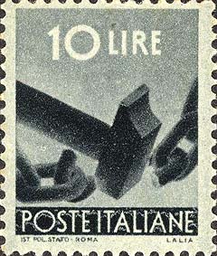 Francobollo Martello che Spezza una Catena -  1945