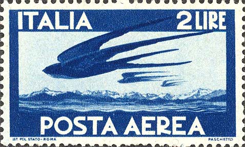 Francobollo Volo di Rondini -  1945