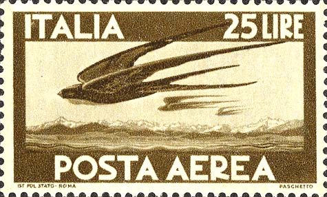 Francobollo Volo di Rondini -  1947