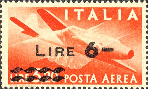 Francobollo Stretta di Mano, Caproni-Campini 1 -  1947