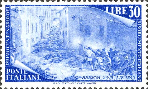 Francobollo Le Dieci Giornate di Brescia -  1948