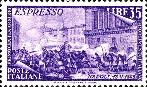Francobollo Moti di Napoli -  1948