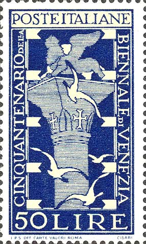 Francobollo Colonna col Leone di San Marco -  1949