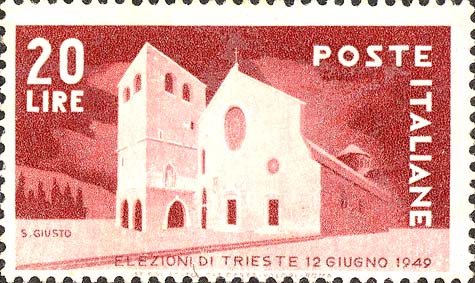 Francobollo Cattedrale di San Giusto, a Trieste -  1949