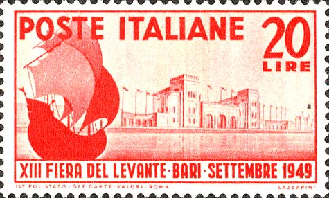 Francobollo Caravella e Ingresso della Fiera -  1949