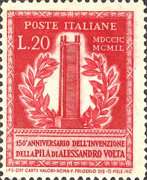 Francobollo Pila di Volta -  1949
