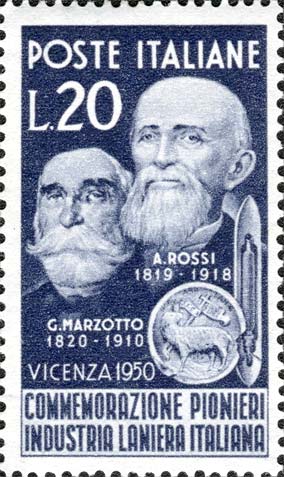 Francobollo Ritratti di Marzotto e Rossi -  1950