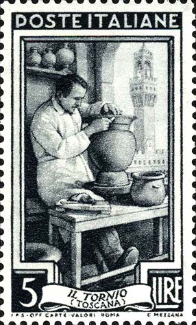 Francobollo Toscana, il Tornio -  1950