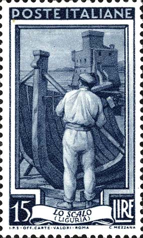 Francobollo Liguria, lo Scalo -  1950