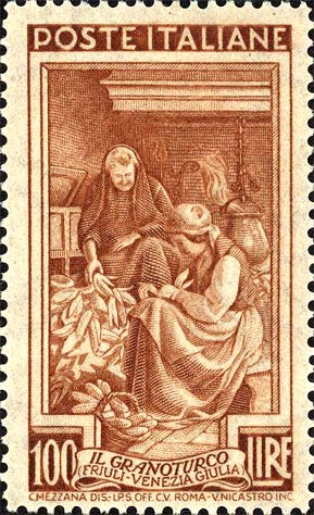 Francobollo Friuli Venezia Giulia, il Granoturco -  1950