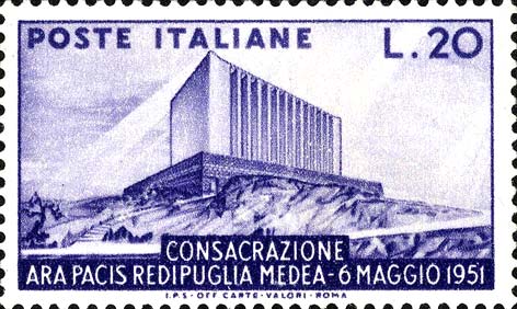 Francobollo Ara Pacis, a Redipuglia Medea -  1951