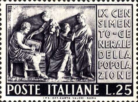 Francobollo Censimento nell'Antica Roma -  1951