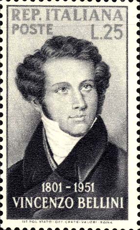 Francobollo Ritratto di Vincenzo Bellini -  1952
