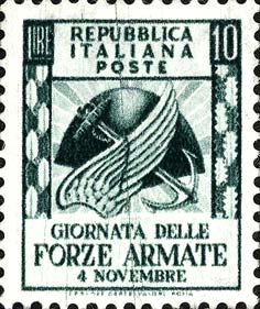 Francobollo Ala, Spada e Ancora -  1952