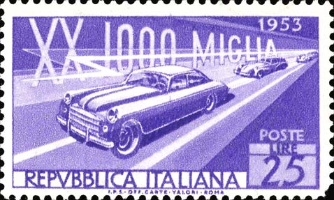 Francobollo Automobili in Corsa -  1953